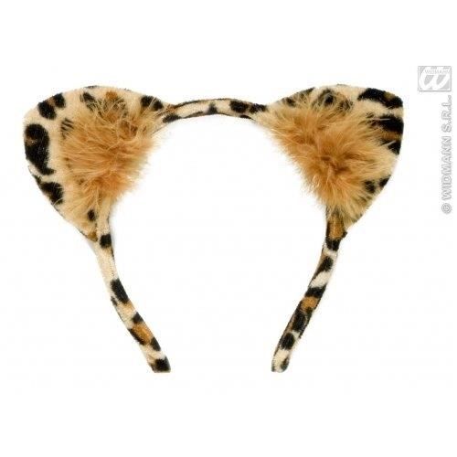 DAFNE Serre-Têtes Oreilles De Chat Léopard, Oreilles de Léopard, Serre Tete Leopard Femme,Bandeau Oreilles de Léopard, Serre-Tête Oreille de Animaux