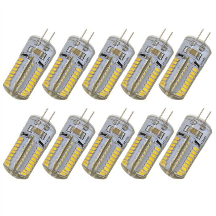 10pcs Ampoule G4 AC 220V SMD 3014 64LED(Blanc Chaud) Achat / Vente