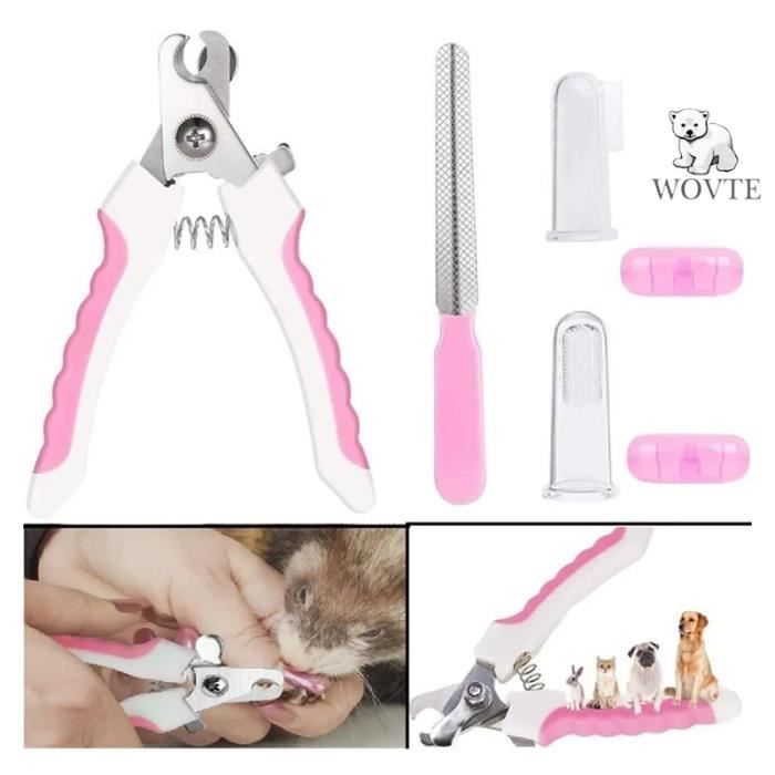 Coupeongles pour Chats Chiens avec garde de sécurité Brosse à dents