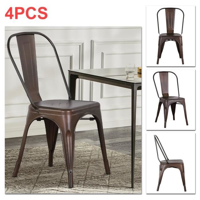 Chaises de salle à manger - XUANYU - Lot de 4 - Métal - Style industriel - 85 x 45 x 45 cm