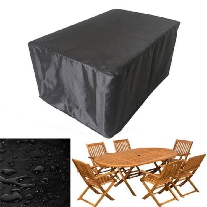 Housse De Protection Pour Table De Jardin Rectangulaire - Tissu Oxford 420D Imperméable Anti-UV - Tailles 90x55x80 Cm (Lxlxh) - Avec Cordon De Serrage Et Boucles - Pour Terrasse, Véranda