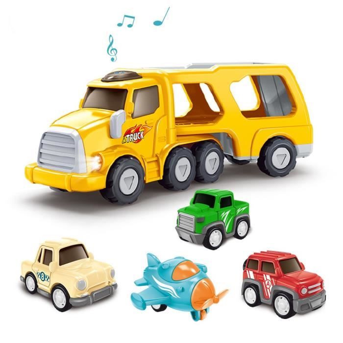 Jouet Enfant - Camion Transporteur de Voitures pour Enfant - Jaune