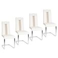  Lot de 4 chaises de cuisine salle à manger  design contemporain Cadre en Acier chaise pour cuisine/salon-1