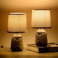 BRUBAKER - Lampe de table/de chevet - Lot de 2 - Design campagne/rustique - Hauteur 27,5 cm - Pied en Céramique/Brun-1
