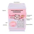 Banque Caisse L'argent Automatique avec Passe pour Enfants Tirelire ATM Coffres-forts Cadeau Créatif pour Enfants mini Lockbox     -1