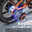 VARUN Vélo électrique pliable - 48V 500W 13AH - Vitesse maximale 40KM/H - Autonomie maximale 100KM - Shimano 7 vitesses - Orange-1