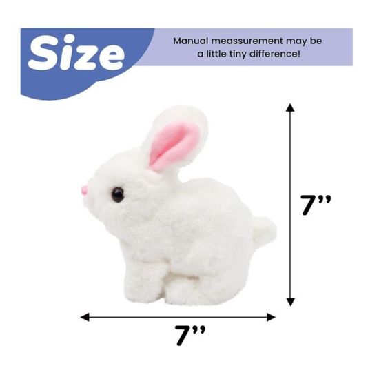 Lapin Interactif Peluche - Sauts Et Oreilles Qui Bougent - 17x10x17 Cm - Piles AA - Cadeau Enfant - 11