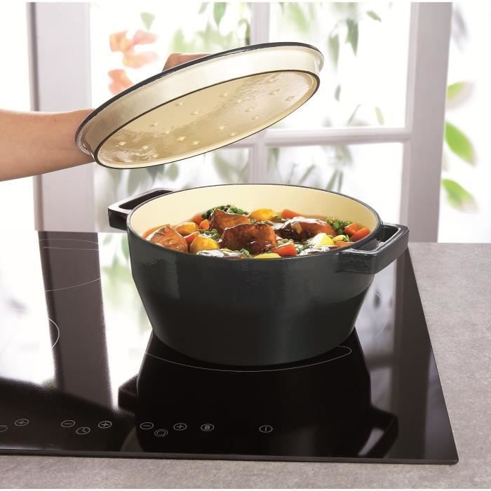 Pyrex SlowCook Cocotte Ovale Fonte Émaillée 33cm Compatible Induction - 5.8L