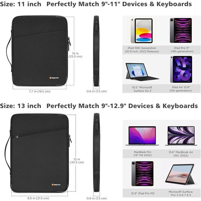 10-11 Pouces Tablette Pochette Housse De Protection Étui Sacoche