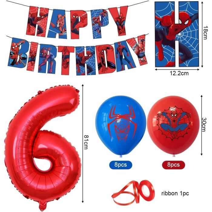 Décoration d'anniversaire garçon 6 ans, ballon 6 décorations  d'anniversaire, ballon gonflable Happy Birthday décoration bleu g[245] -  Cdiscount Maison