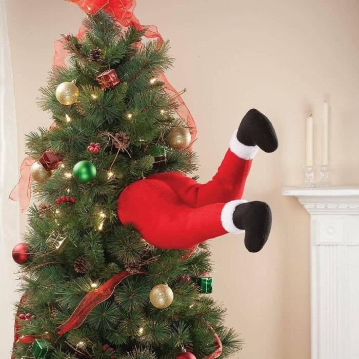 Grinch Décoration D'arbre De Noël Tête D'elfe, Bras Et Jambes Pour Arbre De Noël, Volé Elfe De Noël Ornements De Topper D'arbre En Peluche | FR