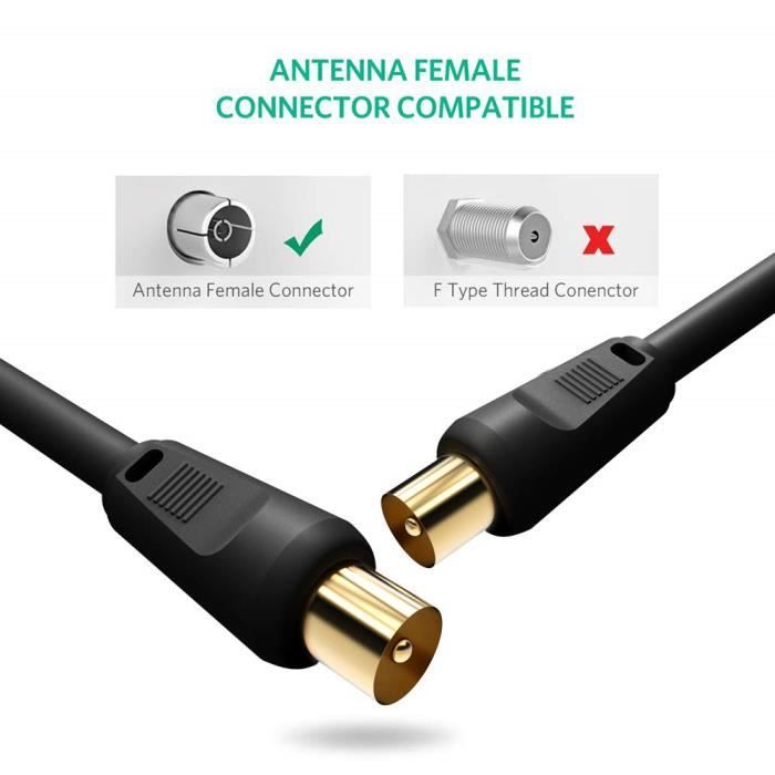 Câble coaxial mâle/femelle pour antenne TV (2.5 mètres) - Câble antenne TV  - Garantie 3 ans LDLC