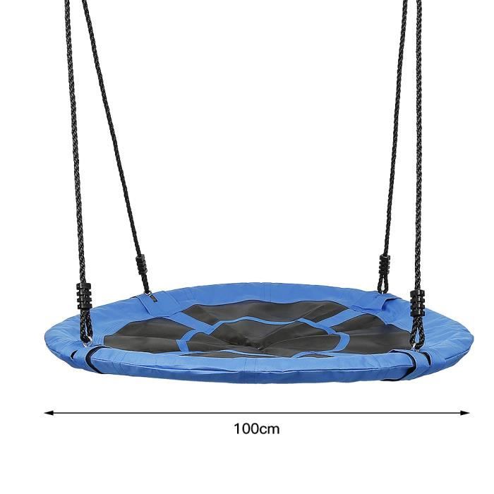 Balancoire Nid D'Oiseau Rond, Balancoire De Jardin En Tissu Oxford Et Pp 100cm Charge Maximale 150kg Pour Enfant Adulte Multicolore Avec Coussin 91238824