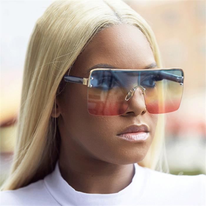 LUNETTES Femme Lunettes de soleil tendance a grosse monture en metal de style nouveau vert SJZ Achat Vente lunettes de soleil Femme Cdiscount