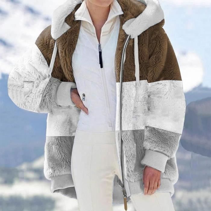 Veste Polaire Femme Fille Hiver Chaude Sweats Manteau Capuche Zipp Laine pais Grande Taille Teddy Blousons couleurs multiples Couleurs multiples Cdiscount Pret a Porter