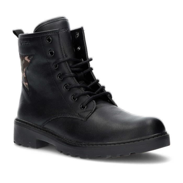 Bottes Geox J Casey J9420G Noir Enfant Haute Lacets Le noir Cdiscount Chaussures