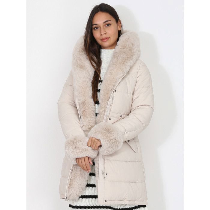 Manteau Matelassé Femme - Veste Courte Doublée Polaire, Capuche, Coupe-vent Chaud Pour L'hiver