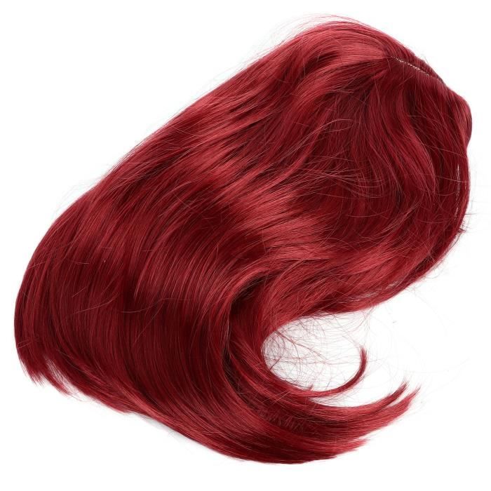 Perruque Synthétique Bob Noir Avec Frange - Longueur 35cm, Lisse - Bonnet Moyen, Résistante à La Chaleur - Neuf