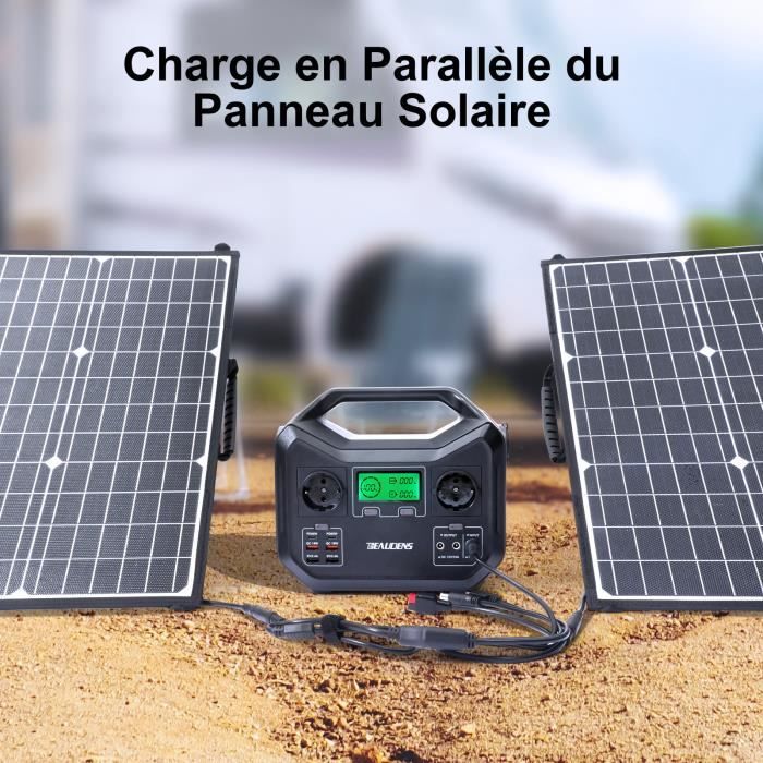 Station électrique portable 600W + Panneau solaire 100W + Sacoche