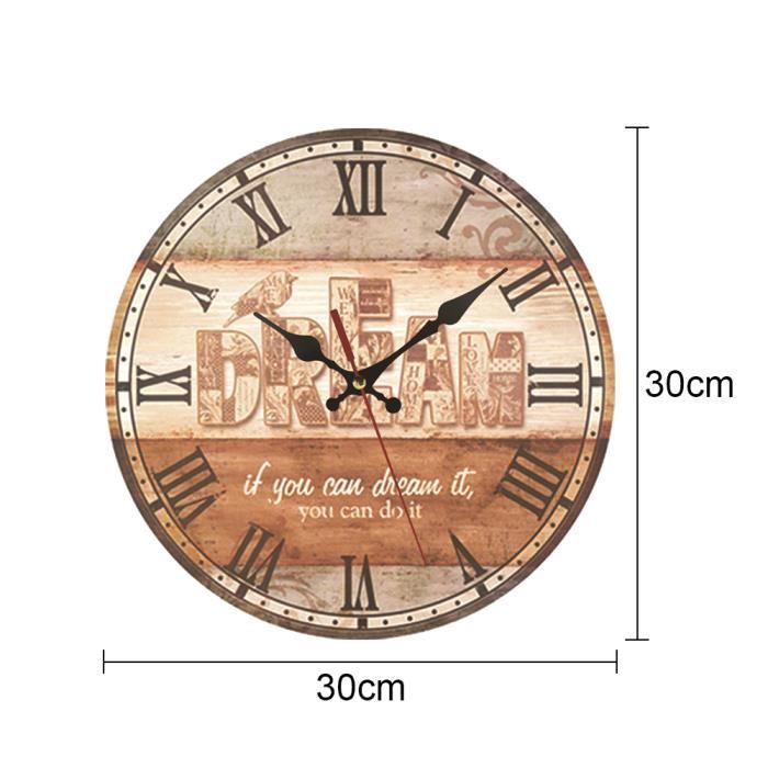 Horloge Murale Ronde Pub HAGER – 30cm – Vintage Quartz – Occasion Parfait État