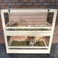 Cage Clapier Enclos lapin Extérieur en Bois Haute Qualité pour lapins 115 x 60 x 118 cm Modèle 046 Câlin-2