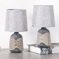 BRUBAKER - Lampe de table/de chevet - Lot de 2 - Design campagne/rustique - Hauteur 27,5 cm - Pied en Céramique/Brun-2
