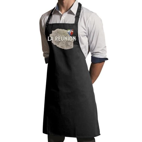 Tablier De Cuisine Imperméable Avec Motif Drapeau De La Réunion - 52x72 Cm - Poches - Unisexe
