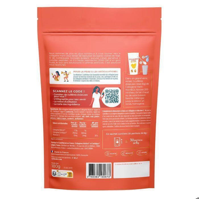 Collagène USN Avec Vitamine C - Poudre Saveur Citron, 300g, Date De Péremption 07/2026