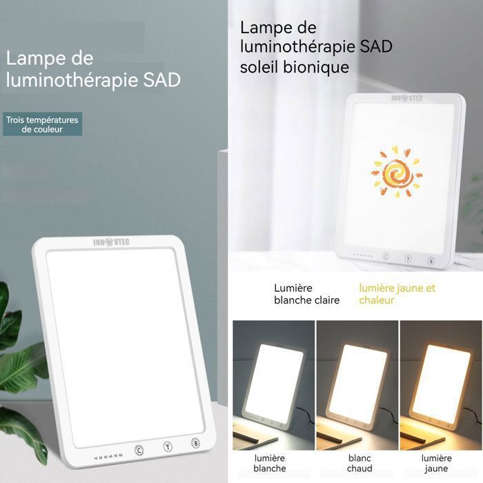 Lampe De Luminothérapie 10000 Lux - 3 Modes Lumière Réglable - Anti-Dépression