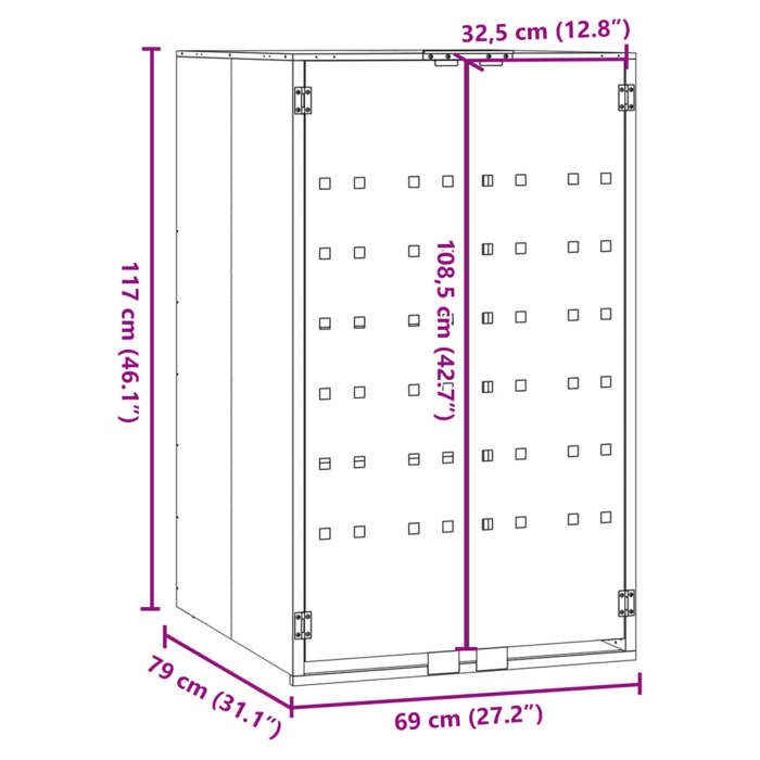 Cache Poubelle/ Rangement à roulettes pour poubelles - VIDAXL - pour ...