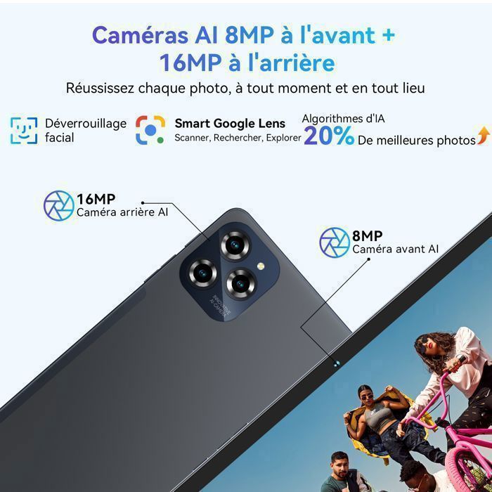 Tablette Android TABWEE W90 11" - 24Go RAM, 256Go ROM, 4G LTE, Batterie 8000mAh - Processeur Octo-core, Android 15, Gemini AI - Garantie 2 Ans