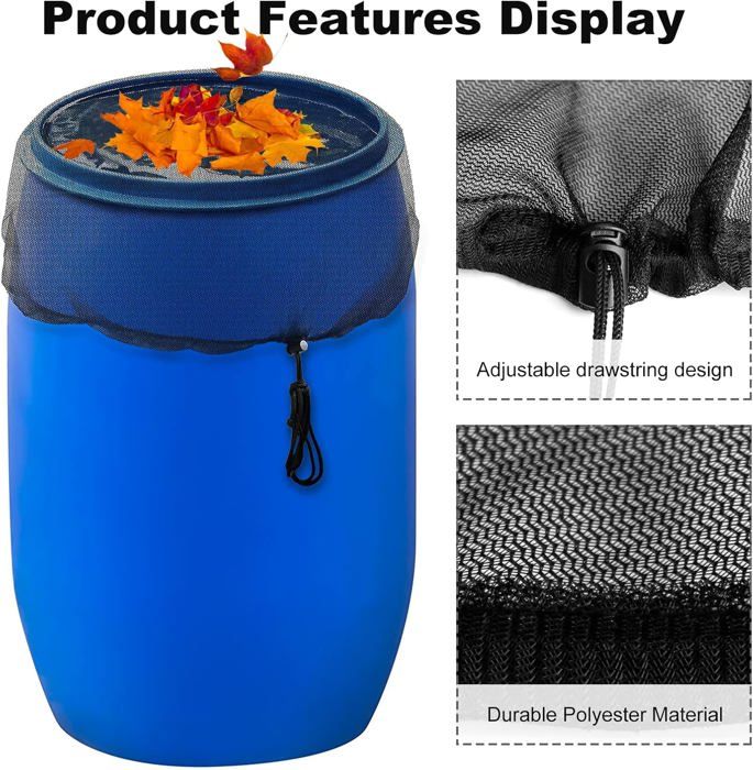 Filet Protection Tonneau Eau Pluie 95cm Anti-moustiques Housses Protection Citernes Pluie Lot De 2 - Filet Anti-Feuilles Moustiques Diamètre 95cm Housse Anti-feuilles 95cm