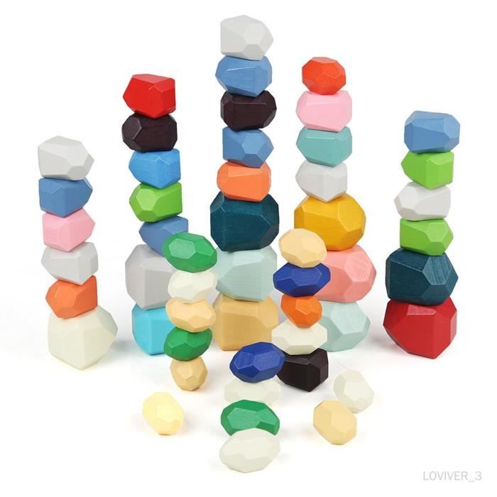 Équilibrage en bois pierres empilables Montessori Puzzle jouets