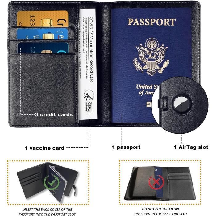 Portefeuille Airtag pour homme - Pour cartes de crédit - En cuir véritable  - Avec poche avant - Noir [1473] - Cdiscount Bagagerie - Maroquinerie