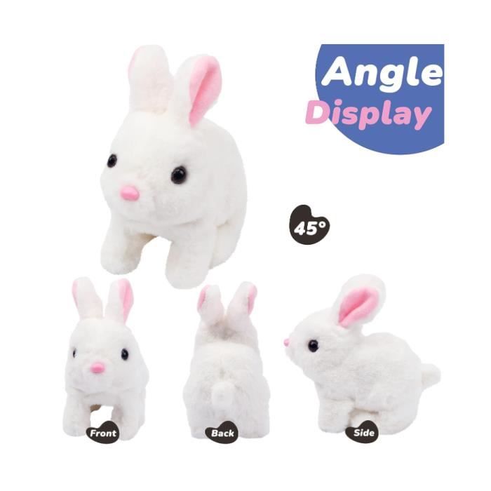 IWTBNOA Lapin Rebondissant Électronique Interactif - Jouet Peluche Lapin Qui Saute Pour Enfants Jouet Animal Animé