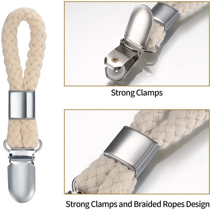 Lot De 6 Pinces à Serviette Résistantes à La Rouille - Métal Beige, 11,7 Cm - Neuf