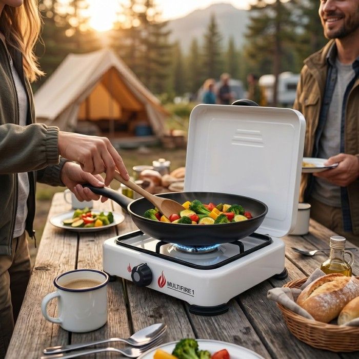 Réchaud à gaz extérieur Camping Brûleur à gaz Pliant Électronique Poêle Réchaud à gaz extérieur Camping Brûleur à gaz Pliant Électronique Poêle