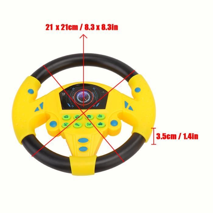 RedCrab Volant Jouet Enfant avec Frein et Pédale D'accélérateur, Simulateur de Conduite Voiture 360°de Rotation pour Enfants avec Lumière, Fonction Sonore et Musicale, Jouet Éducatif Cadeau (Noir