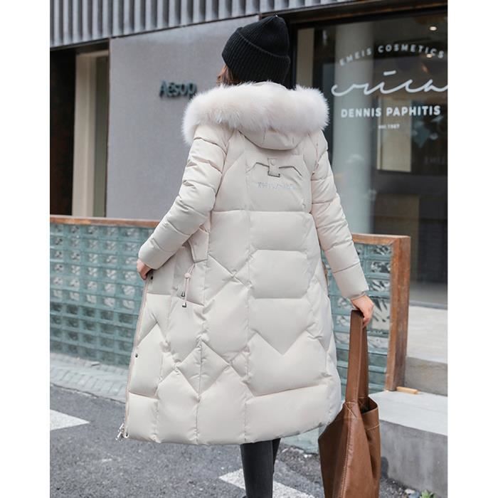 Manteau fausse fourrure femme beige deals