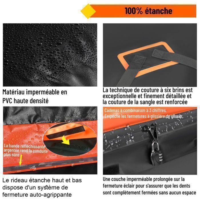 Coffre De Toit Étanche Pliable 425L Pour Voiture - 500D Imperméable - 8 Sangles Renforcées - Pour SUV Camionnettes
