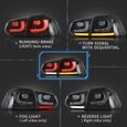 2 FEUX ARRIERE LED POUR VW GOLF 6 AVEC CLIGNOTANT LED DEFILANT - NOIR TRANSLUCIDE-3