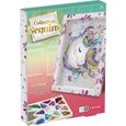 Kit loisir créatif - Licorne - Illustration avec sequins - Pour enfant à partir de 7 ans - Blanc-3