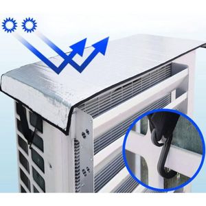 Housse De Protection Pour Climatiseur Extérieur - PEVA Aluminium, 5 Côtés, Etanche, Anti-UV - 92x35x70 Cm