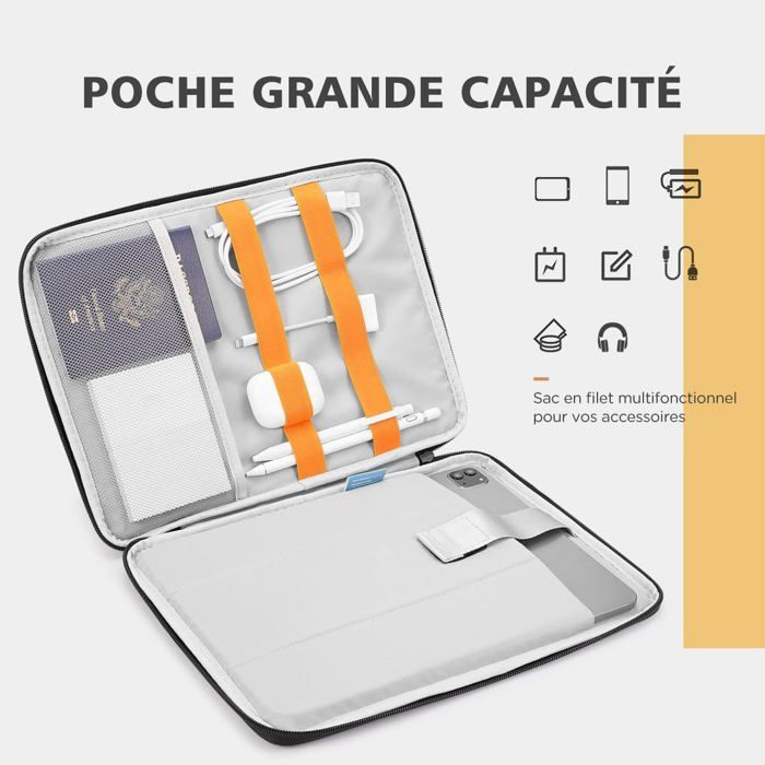 Housse Pour Tablette 9-11 Pouces Dadanism – Sacoche Avec Poignée Pour IPad, Galaxy Tab, Surface Go – Noir