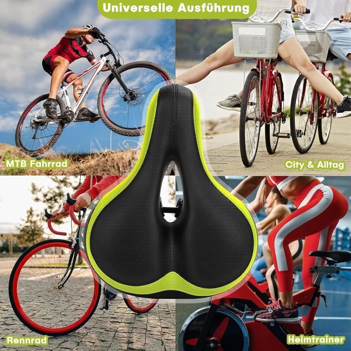 Siège de vélo,Type D Green--Selle De Vélo En Gel Pour Hommes Et Femmes