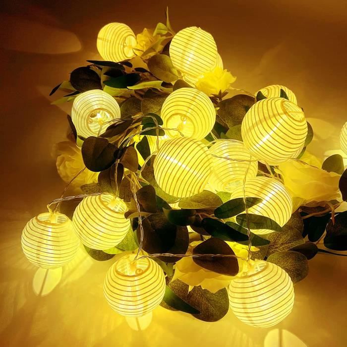 CozyHome Guirlande lumineuse LED Lampion lampe deco – Lanterne en