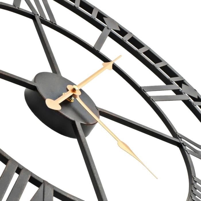 BLACK Friday 606881 Horloge murale Professionnel Pendule vintage avec mouvement a quartz Metal 60 cm XXL Cdiscount Maison