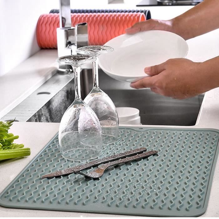 Fdit tapis résistant à la chaleur Tapis de séchage pour vaisselle en  caoutchouc souple et flexible résistant à la chaleur - Cdiscount Auto