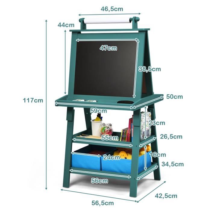 Dripex Tableau Enfant Double Face en Bambou, Chevalet Enfant Réglable en Hauteur avec Rouleau de Papier Craie Aimant, Cadeau de Créatif Loisir Jouet Educatif pour Enfant Dripex Tableau Enfant Double Face en Bambou, Chevalet Enfant Réglable en Hauteur avec Rouleau de Papier Craie Aimant, Cadeau de Créatif Loisir Jouet Educatif pour Enfant