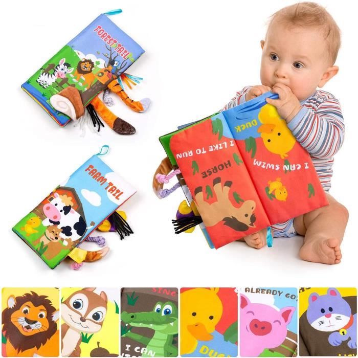 Livre Tissu Bébé Livres d'éveil Jouet Educatif,Jouets Pour Bebe Enfant 0 3  6 12 Mois,Cadeau Anniversaire - Cdiscount Jeux - Jouets